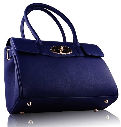 Navy Handbag with Chain Strap