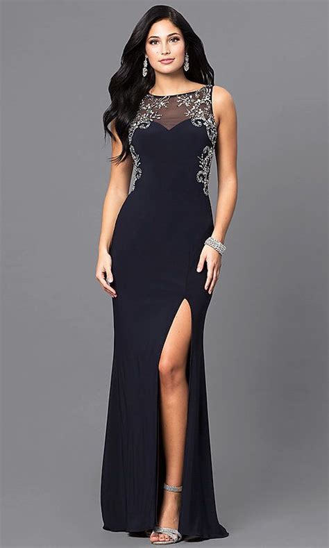 Navy Long Dress Style