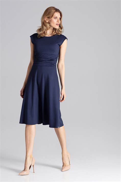 Evening Navy Midi Dress