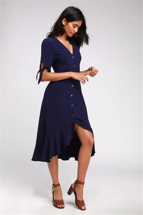 Navy Midi Dress for Work