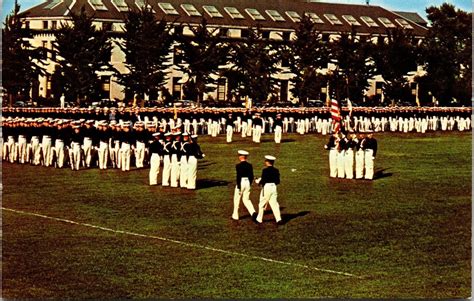 Navy Midshipmen Marching onto the Field