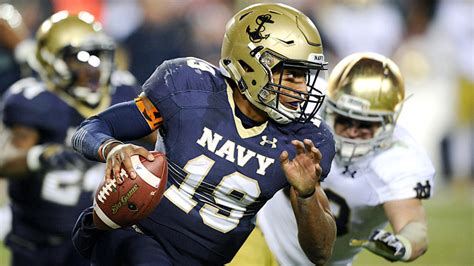 Navy Midshipmen quarterback in action