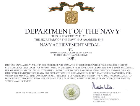 Navy Officer Achievements