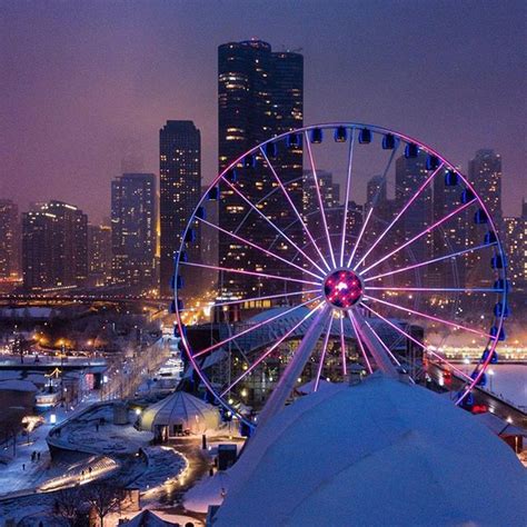 Navy Pier Wheel at night