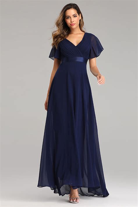 Navy Prom Dresses With Sleeves