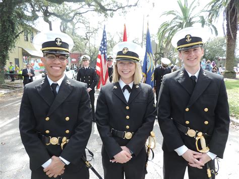 Navy ROTC graduates in uniform