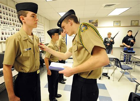 Navy ROTC students in uniform