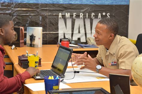 Navy Recruiter Conducting Market Research