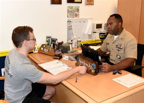 Navy Recruiter Maintaining Professionalism