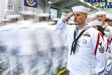 Navy Recruits Saluting