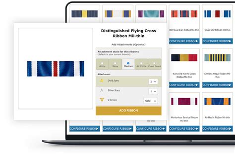 Navy Ribbon Rack Builder Tool Interface