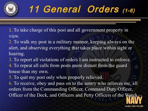 Navy Sentry Orders