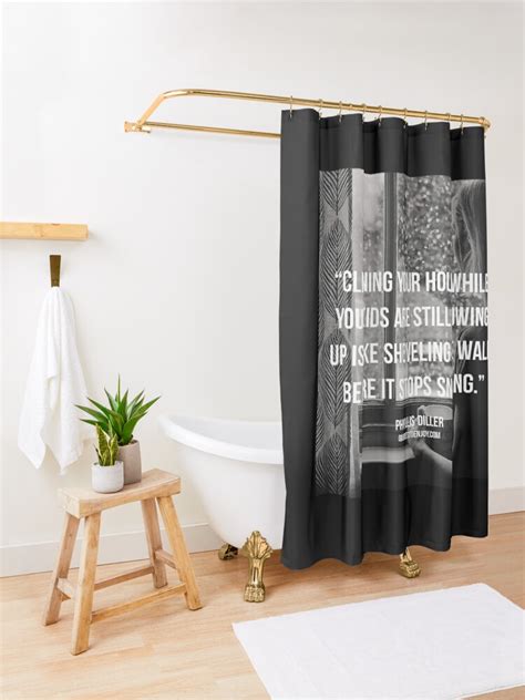 Navy Shower Curtain with Quotes and Sayings