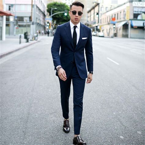 Navy suit shoes black