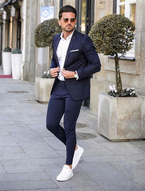 Navy suit shoes casual