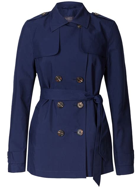 Navy Trench Coat Belted