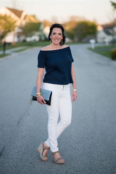 Navy and White Dress Styling