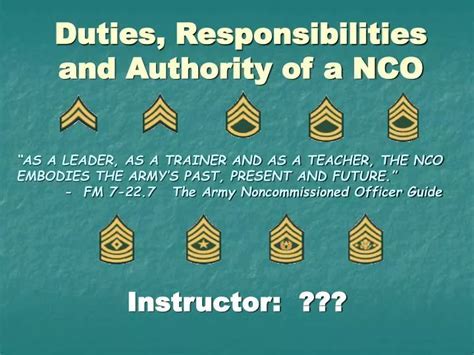 NCO Roles and Responsibilities