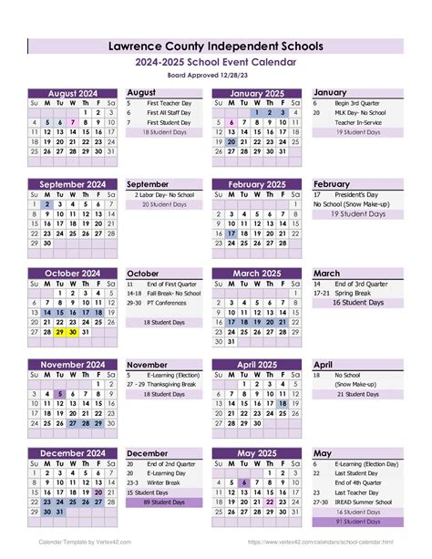 Nebo District Calendar Overview