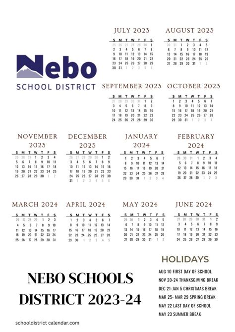 Nebo District Calendar Resources