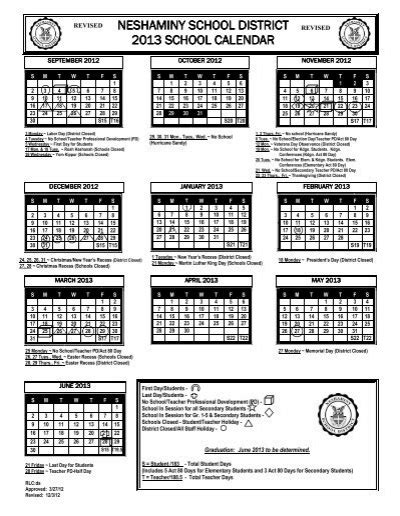 Neshaminy School District Calendar Overview