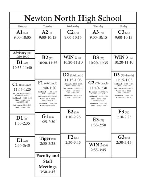 Newton North High School Calendar