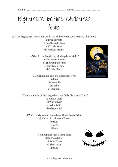 Nightmare Before Christmas Quizzes