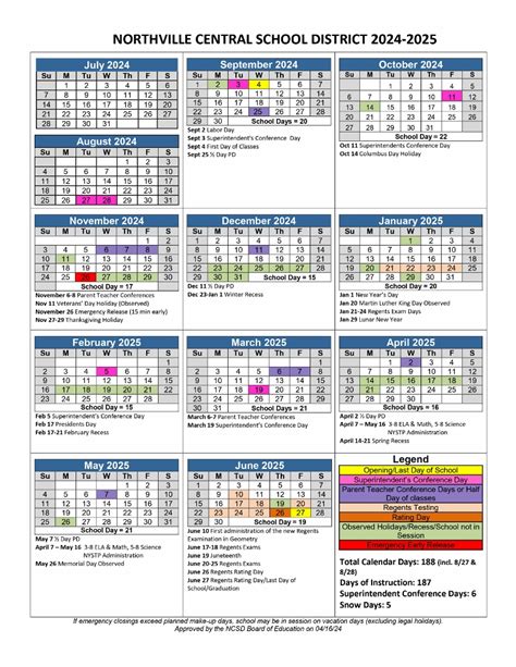 Northville Schools Calendar