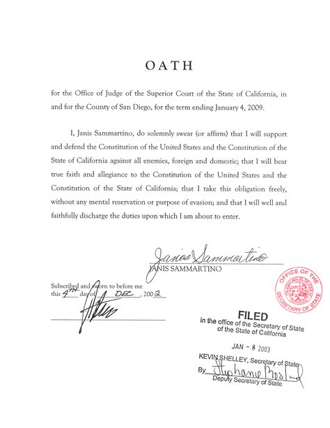 The Oath of Office is a solemn promise made by public officials