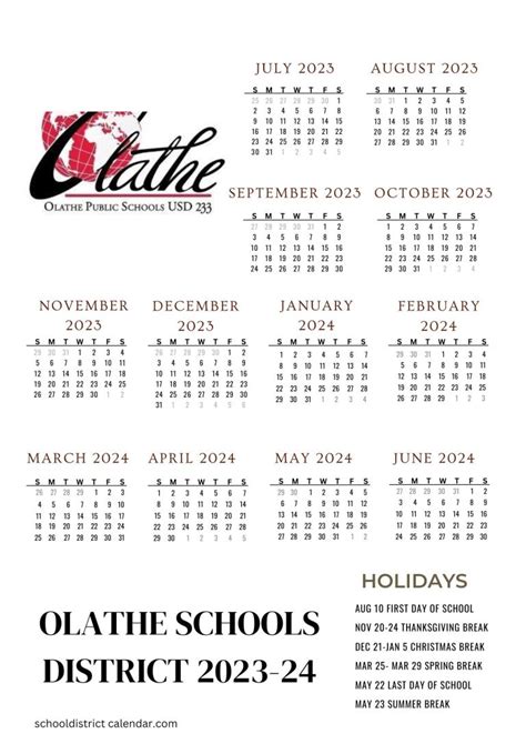 Olathe School District Calendar Image 10