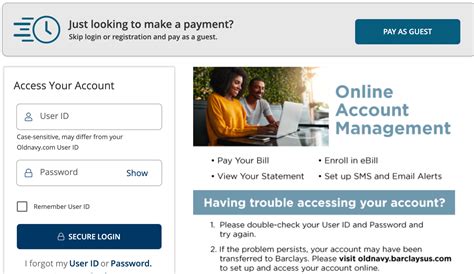 Old Navy Barclays Payment Application