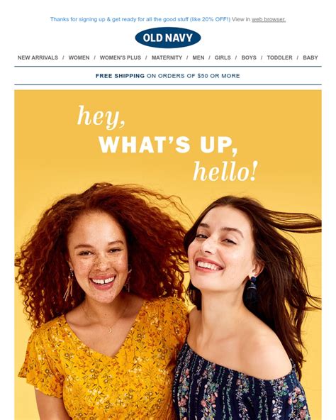 Old Navy Email Newsletter Sign-up Form