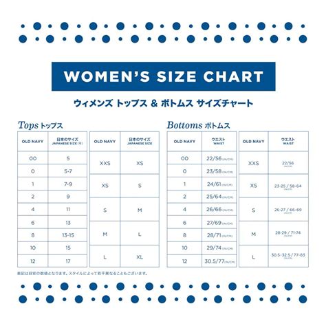 Old Navy Women's Sizing Chart