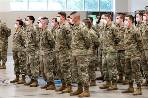 Oregon Army National Guard units in formation