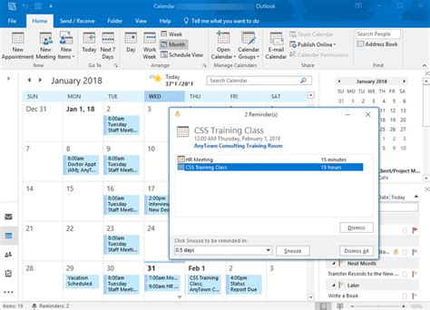 Outlook Calendar Notifications