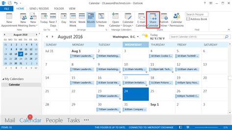 Outlook Calendar Sharing