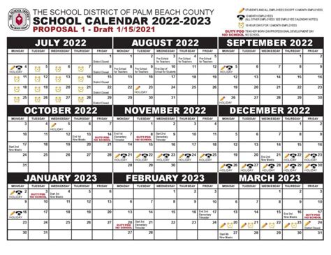 PBCSD Calendar Components