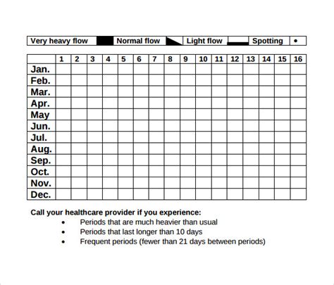 PMS Calendar Example