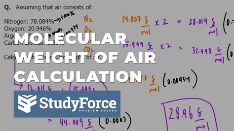 Physics Applications Of Molar Weight Of Air