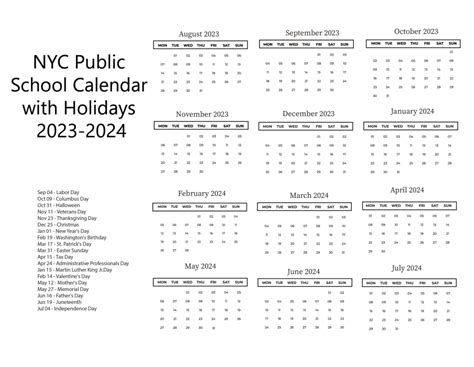 Planning Ahead with NYC School Calendar