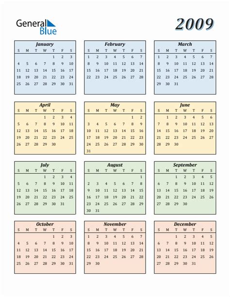 Planning and Organizing with a 2009 Calendar