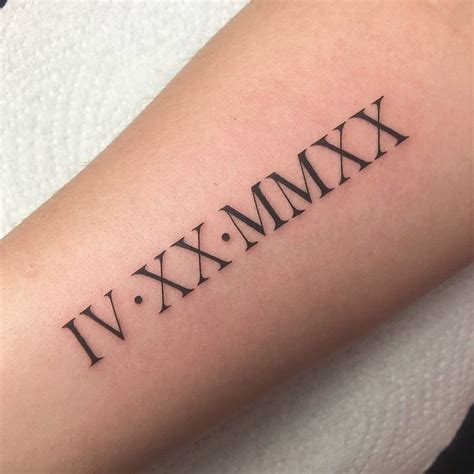 Popular Roman Numeral Date Tattoo Ideas