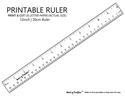 Printable Cm Ruler Template