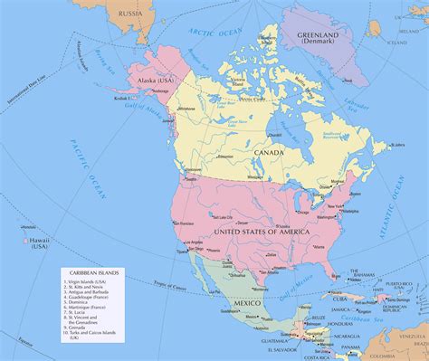 Description of Printable Map of North America