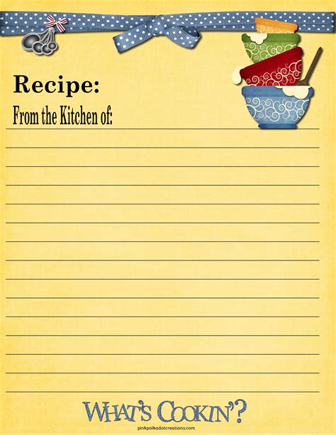 Printable Recipe Card Designs