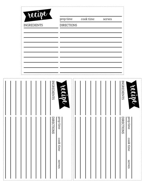 Printable Recipe Card Templates