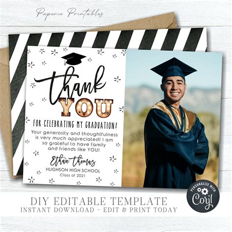 Printable Thank You Cards For Graduations