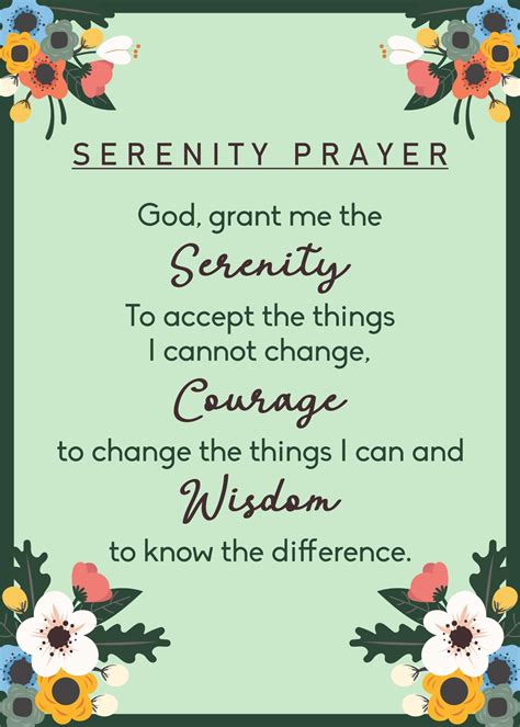 Printable Version of Serenity Prayer Image