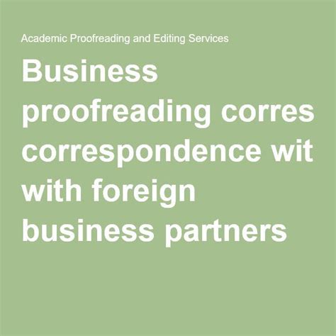 Proofreading Correspondence