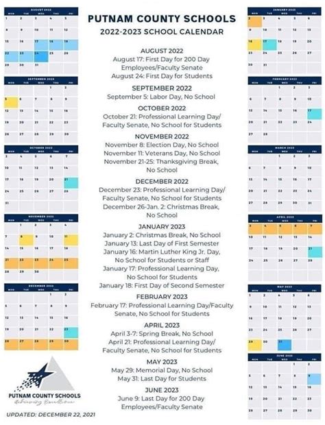 Putnam County Schools Calendar Events